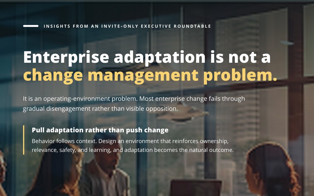 Enterprise Adaptation Is Not a Change Management Problem — brief cover