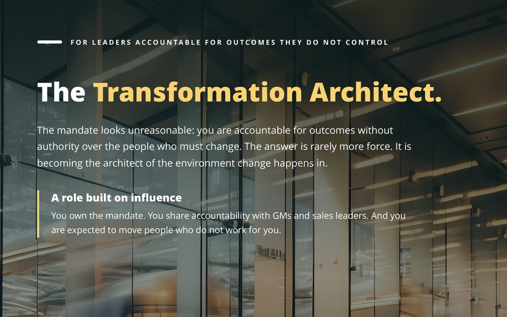 The Transformation Architect — brief cover